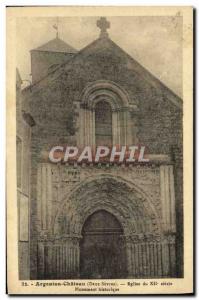 Old Postcard Church Argenton Chateau