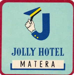 Italy Martera Jolly Hotel Vintage Luggage Label sk2293