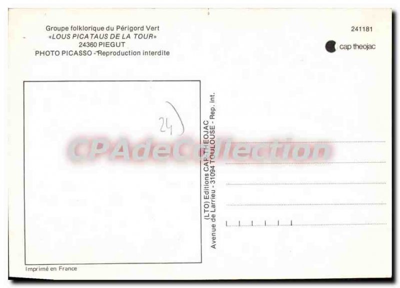 Postcard Modern folklore PIEGUT LOUS PICA TAUS TOWER