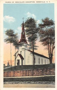 J16/ Keeseville New York Postcard c1910 Church Immaculate Conception 141