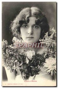 Old Postcard Fantaisie Flowers & # 39hiver
