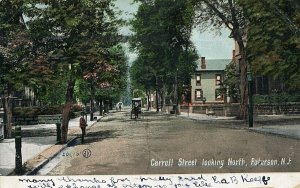 Postcard Early View of Carroll Street looking North in Paterson, NJ.      Z9