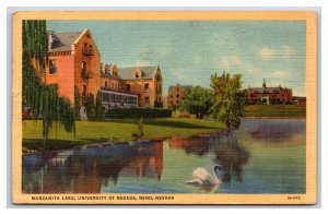 Manzanita Lake Reno University of Nevada Reno NV Linen Postcard O18