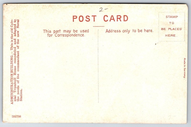 Charleston SC~Administration Building At Navy Yard~Trumball Mansion~c1910 PC