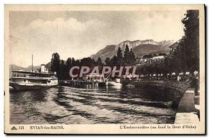 Old Postcard Evian Les Bains L & # 39Embarcardere Basically the tooth & # 39O...