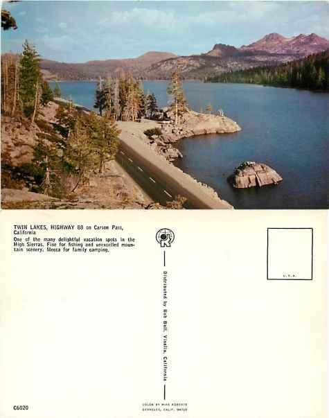 Twin Lakes and Highway 88 on Carson Pass, California, CA