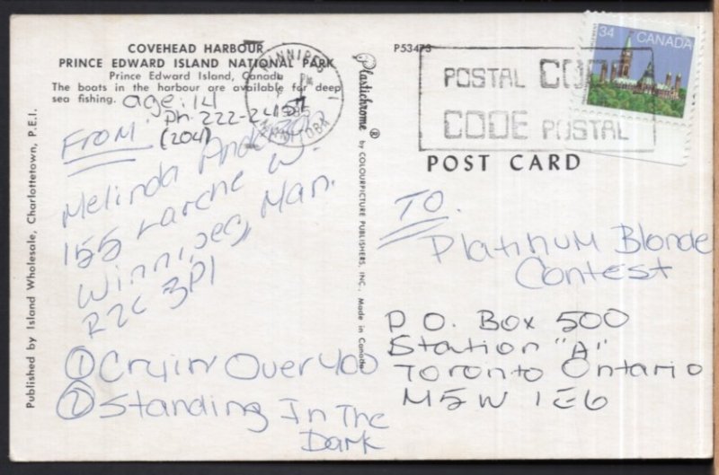Prince Edward Island Boats in Harbour deep sea fishing COVEHEAD HARBOUR pm1985 C