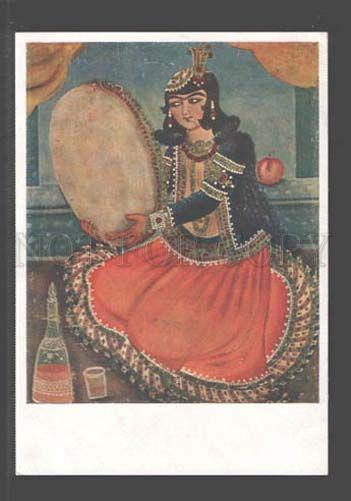 096813 Iranian Miniature XVIII c. Musician Vintage PC