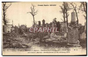 Old Postcard Army Bombing of Betheny Cemetery