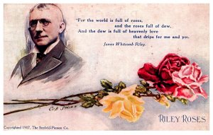 Riley Roses , Poem by James Whitcomb Riley  signed  C o B Shinn