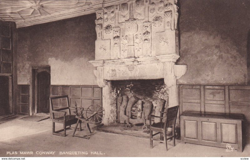 TUCK; CONWAY, Wales, United Kingdom, 1900-10s; Plas Mawr, Banqueting Hall