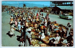 Market Scene Port au Prince HAITI West Indies 1962 Postcard