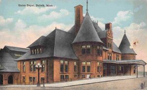 Union Railroad Depot Duluth Minnesota 1910c postcard