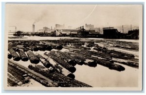 c1920's Logging Lumber Industry Mill Tacoma WA RPPC Photo Unposted Postcard