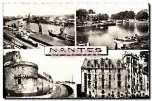 Postcard Modern Nantes docks Pont Saint Mihiel Chateau des Ducs