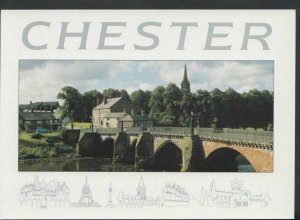 Cheshire Postcard- Chester - The Old Dee Bridge Looking Towards Handbridge T1016