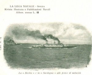 Postcard Italian Royal Navy Sardegna & Sicilia Speed Tests