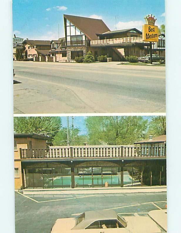 Unused Pre-1980 OLD CARS & CHALET MOTEL Lyons Illinois IL s5513