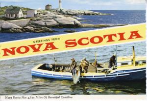 4625 Miles Beautiful Coastline Peggy's Cove Fishing Nova Scotia NS Postcard D9
