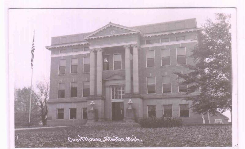 Court House Stanton Michigan 1950c RPPC Real Photo postcard