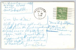 Real Photo Postcard~Sailor Asleep In Bunk~Sailors Prayer~PM 1948 Illinois~RPPC