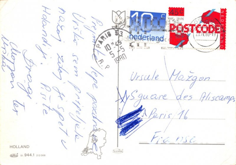 Postcard Holland Windmill Modern Folklore Cheese