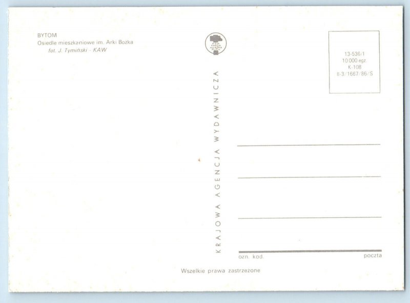 Bytom Silesian Voivodeship Poland Postcard Arki Bozka Housing Estate c1950's