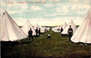 Canadian Military Postcard - A Street of Tents - Sussex - New Brunswick