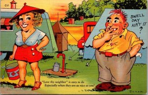 Vintage Postcard Ray Walters Comic Sexy Woman Trailer Park JO8