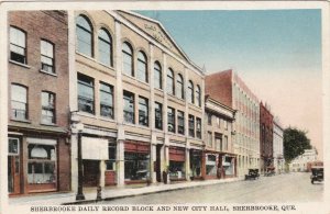 Canada Quebec Sherbrooke Daily Record Newspaper Block & City Hall sk3094