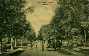 pakistan, QUETTA, Lytton Road, Horse Carts (1910s) K.C. Marrott Postcard