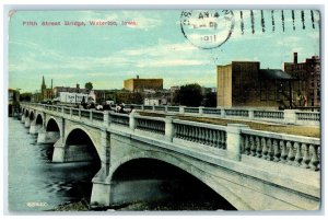 1911 Fifth Street Bridge Exterior View Building Waterloo Iowa Vintage Postcard