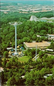 Six Flags Atlanta GA Georgia Theme Park Parachute Ride Unused Postcard H13