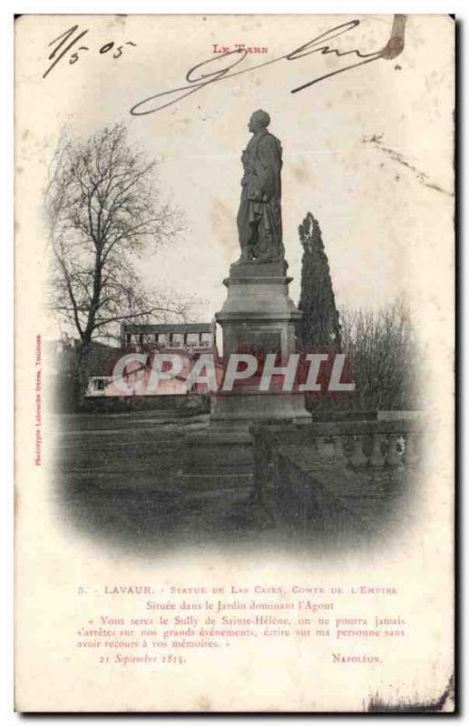 Old Postcard Lavaur Statue Lake Cazes Empire De Comte Located in the Garden o...