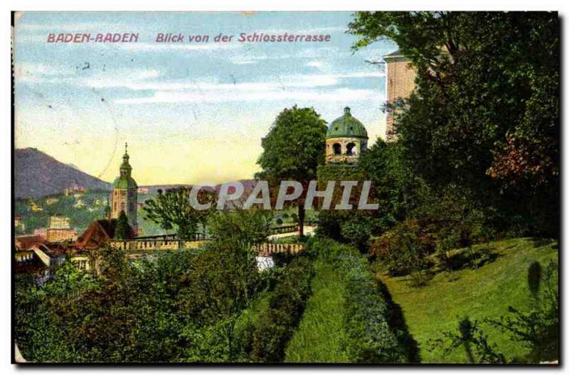 Germany Baden Baden Old Postcard Blick von der Schossterrasse