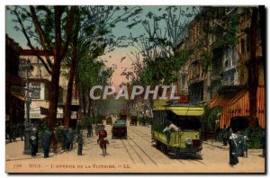 Postcard Old Tram Train Nice Victory Avenue