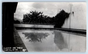 Zamora Michoacan Mexico Postcard Swimming Pool View Fenix 1948 RPPC Photo