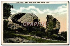 Postcard Old West Hudge Cave Rock Park New Haven Conn