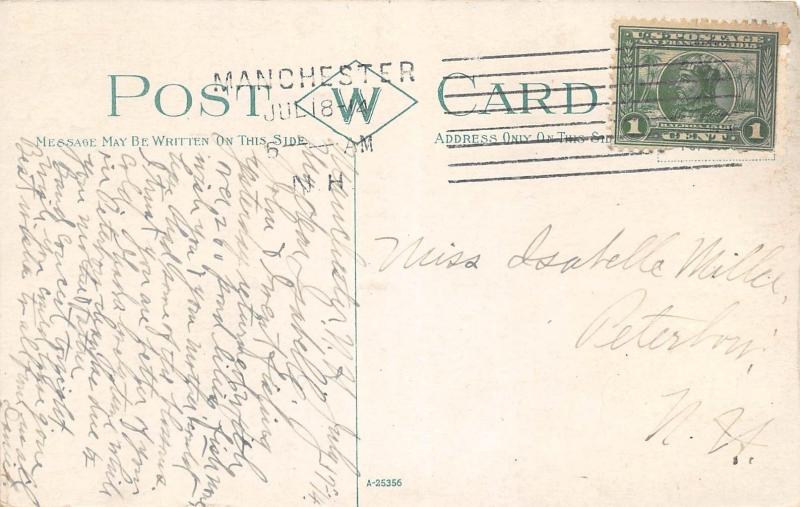 MANCHESTER NEW HAMPSHIRE HIGH SCHOOL POSTCARD 1914