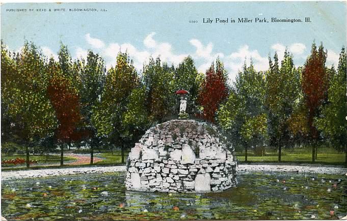 The Lily Pond In Miller Park Bloomington Il Illinois Db United States Illinois Other Postcard Hippostcard