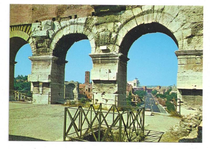 Italy Rome Postcard View from the Colosseo 4X6