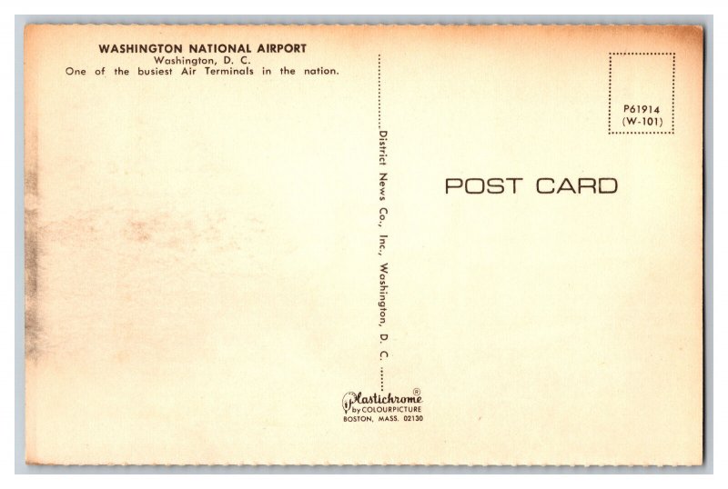 Postcard D. C. Washington National Airport Vintage Standard View Card Airplanes 