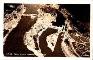 RP Postcard Aerial View of Bonneville Dam on Columbia River Portland Oregon