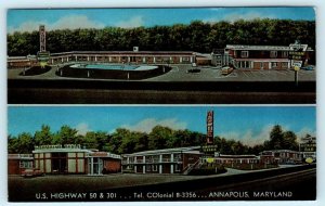 ANNAPOLIS, Maryland MD ~ Roadside ANNAPOLIS TERRACE MOTEL Highway 50 Postcard