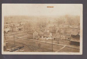 Heron Lake MINNESOTA RPPC 1908 BIRDSEYE VIEW nr Windom Worthington Fulda Okabena