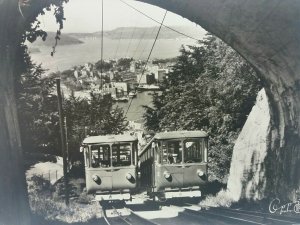 Bergen Fløibanen med Utsikt over Nordnes Vintage RP Postcard 1957 Norway Trains