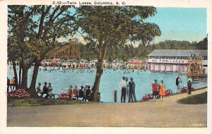 Columbia South Carolina Twin Lakes Resort Day Scene Vintage Postcard U904