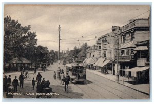 c1910 Prospect Place Southampton England Trolley Car Antique Postcard