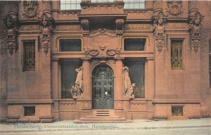 HEIDELBERG UNIVERSITY LIBRARY HAUPTPORTAL GERMANY POSTCARD (c. 1907)