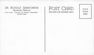 Savannah Missouri~Dr Nichol's Sanatorium for Cancer~Birdhouse/Trees in Yard~'40s